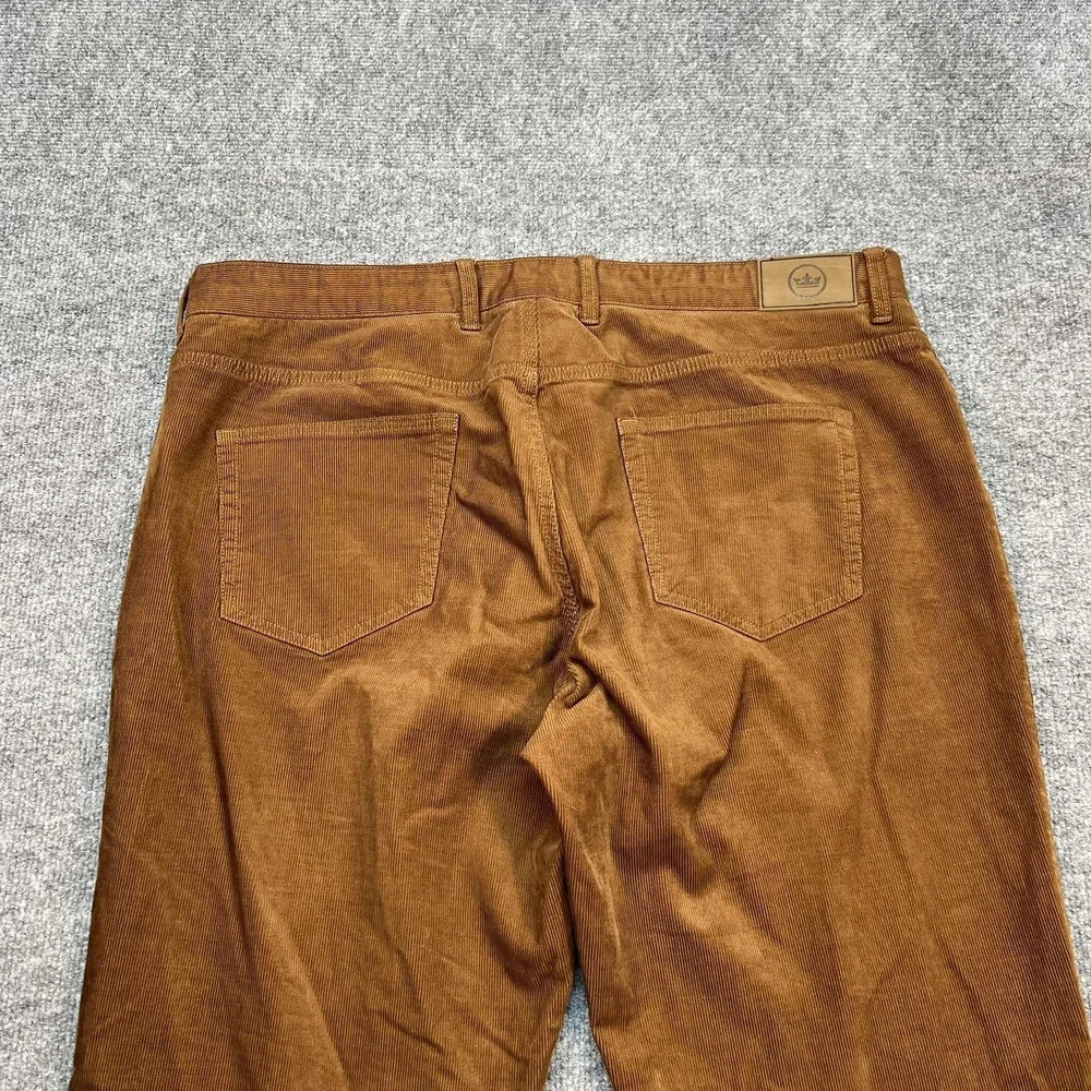 Peter Millar Pants Mens 38 Brown Corduroy Stretch Chino 5 Pocket Casual